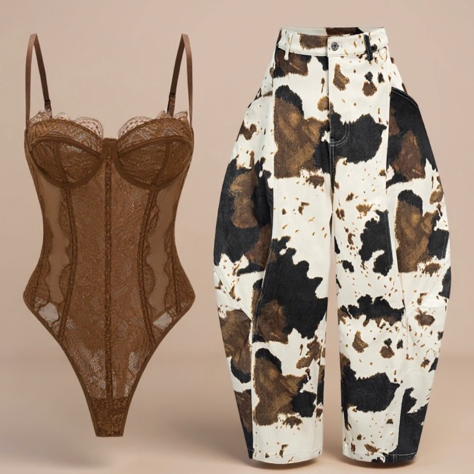 Fancy Brown Cow Pants