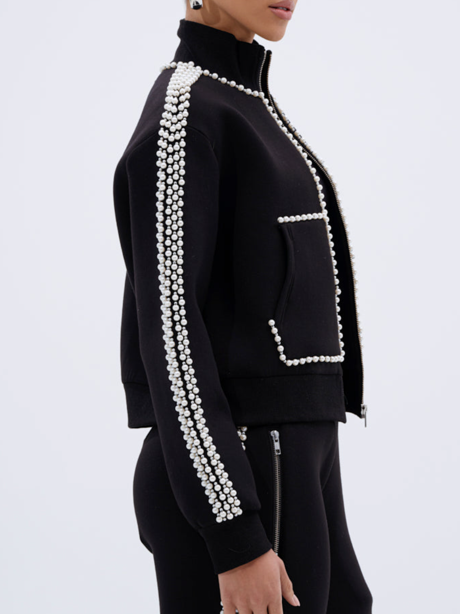 Pearl-Modified Zip Coat