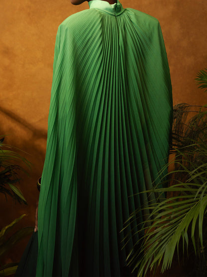 Asymmetric Hem Pleated Dress