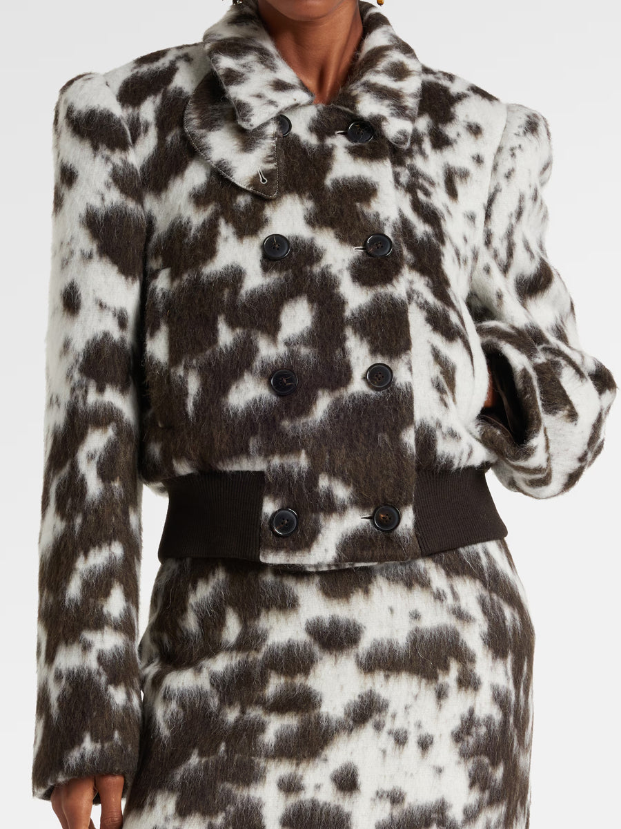 Cow-print Double-breasted Jacket