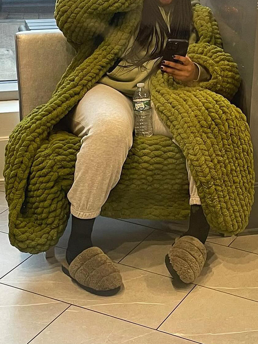 Thickened Sweater Loose Long Cardigan