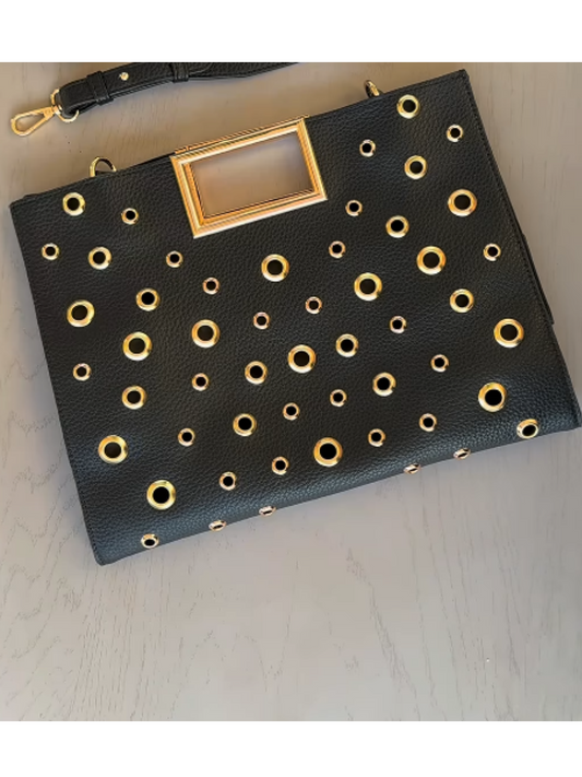 Cutout Leather Clutch