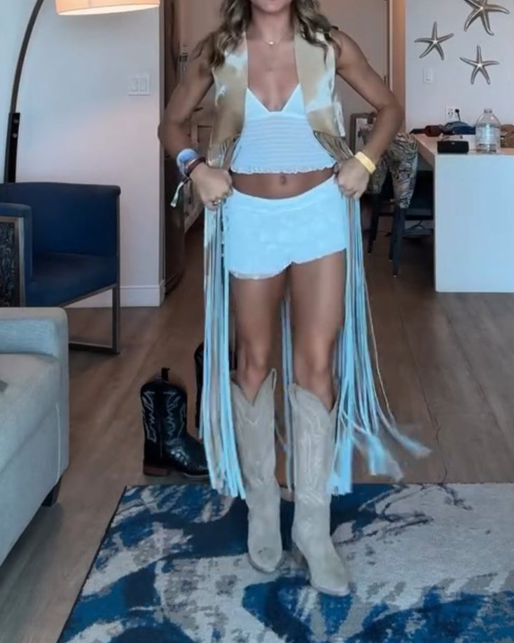 Premium Lainey Tassel Vest handmade