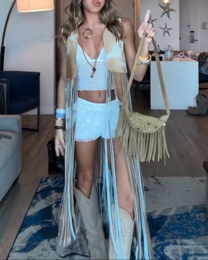 Premium Lainey Tassel Vest handmade