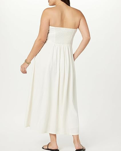 The Drop Women's Carlota Strapless Linen Maxi Dress