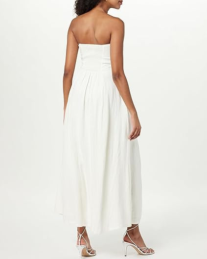 The Drop Women's Carlota Strapless Linen Maxi Dress