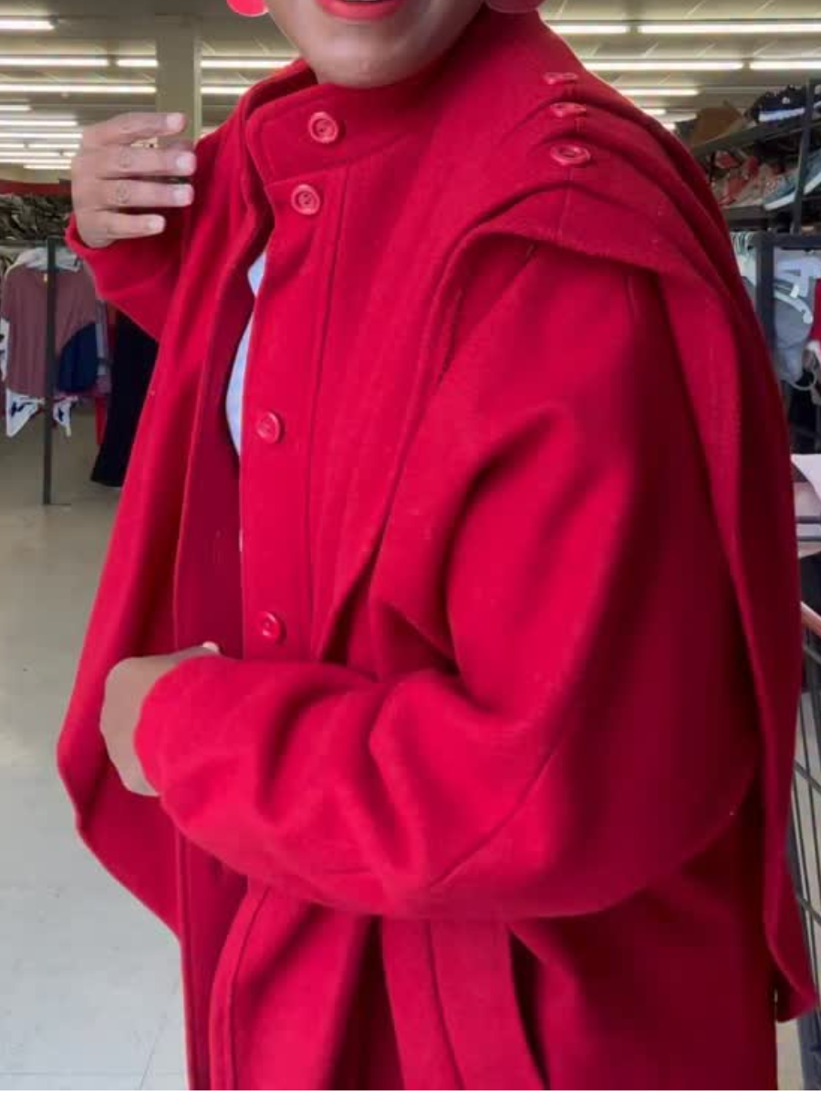 Vintage Shoulder Layered Drape Coat