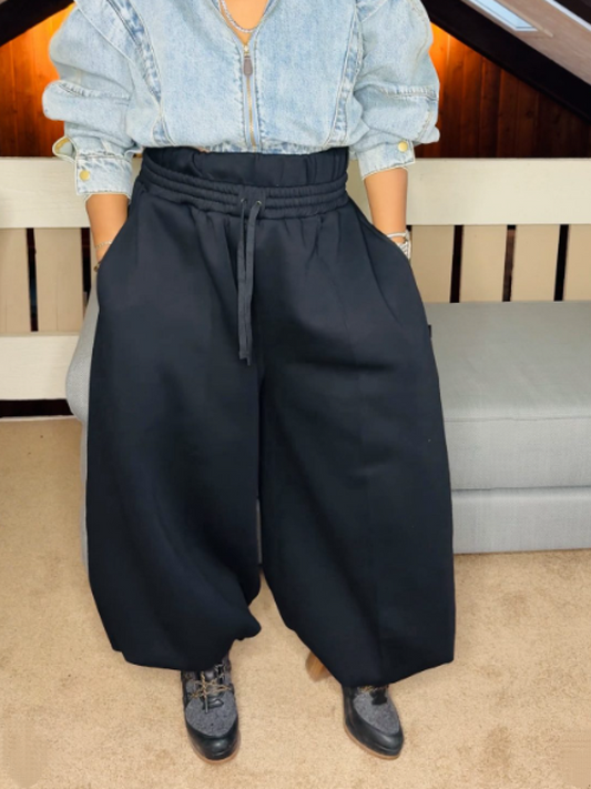 Bloomers-shaped Double-belt Sweatpants