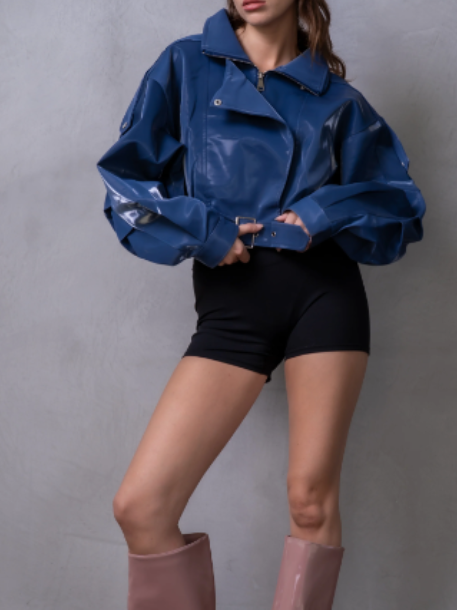 Ambilight Faux Leather Biker Jacket