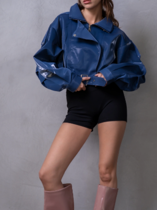 Ambilight Faux Leather Biker Jacket