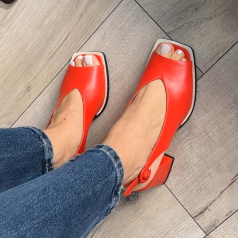 Thick Heel Fish-toe Sandals Pumps