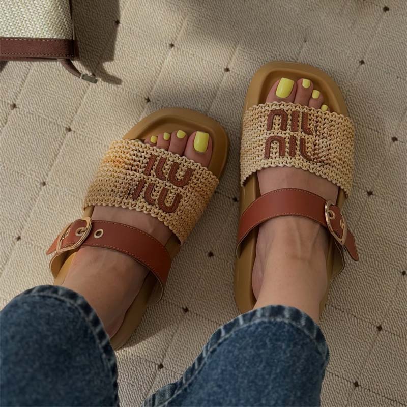 Woven Platform Beach Sandals Slippers