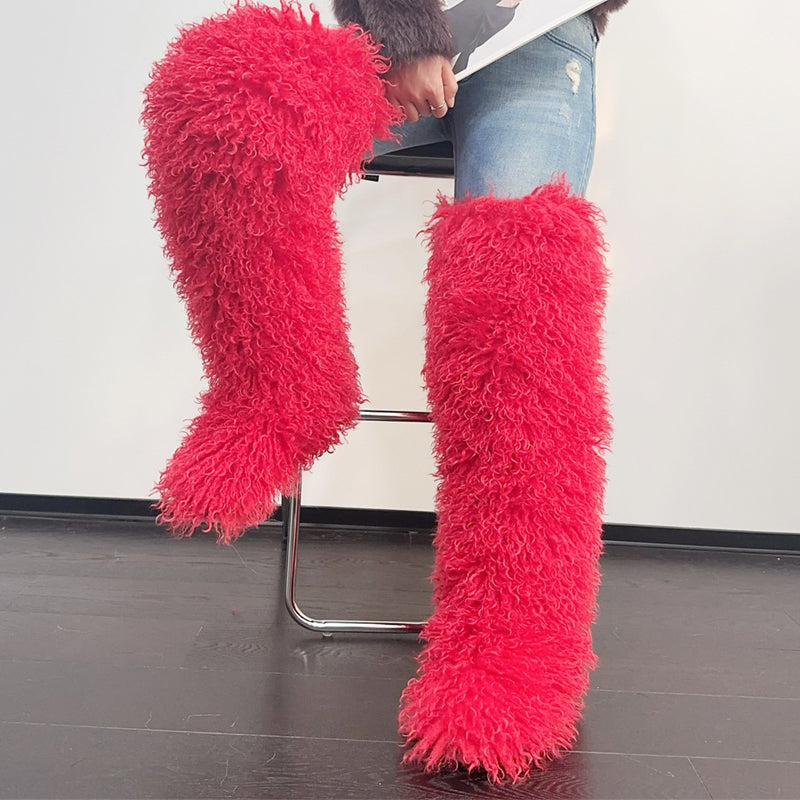 Imitation Sheep Plush Snow Boots Knee Boots