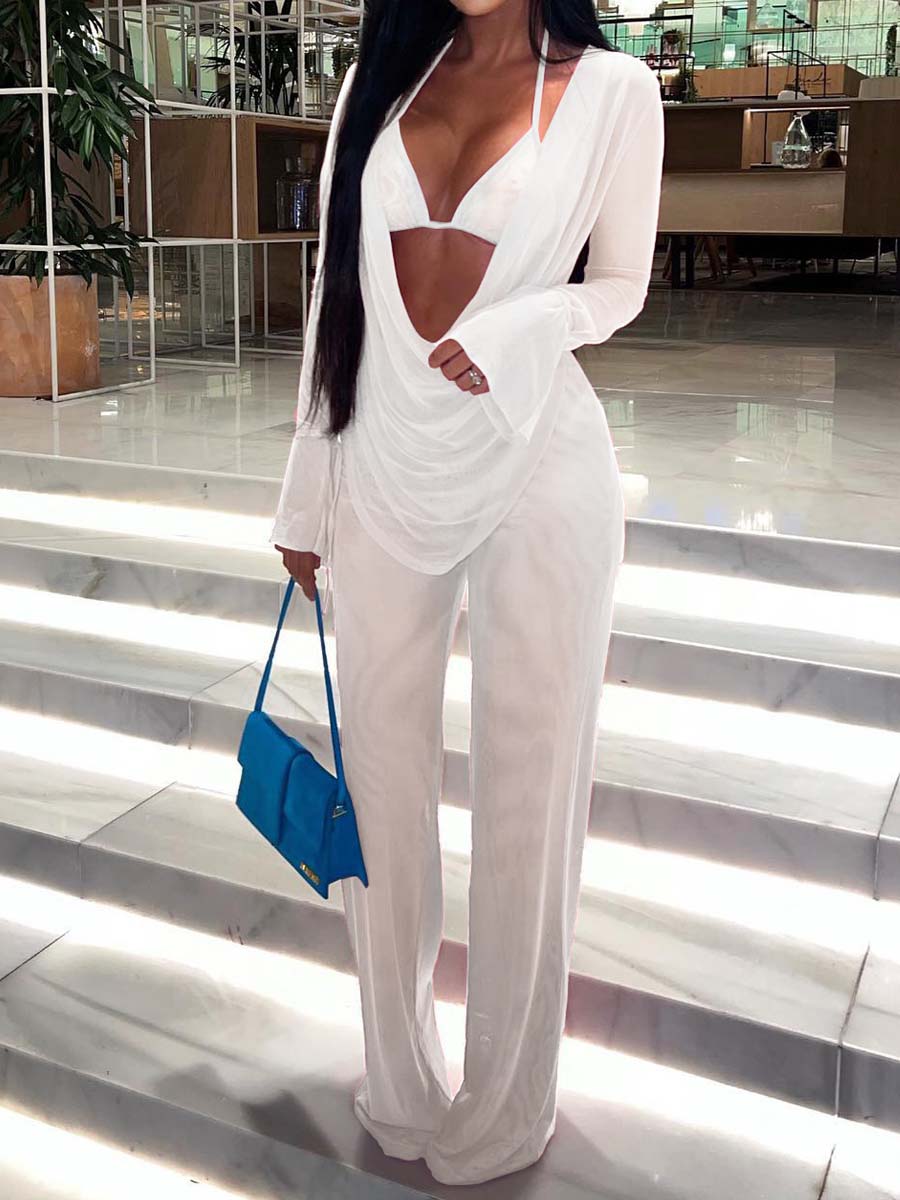 See-through Mesh Sexy Three-piece Set