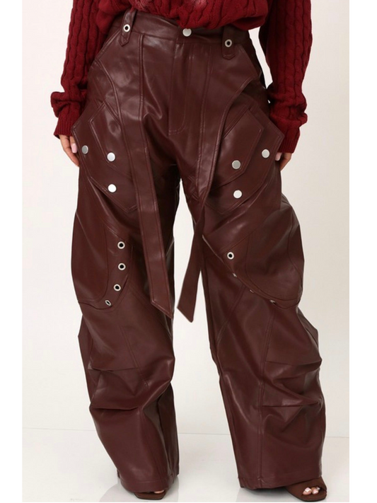 Faux Leather Silver Eyes Pants