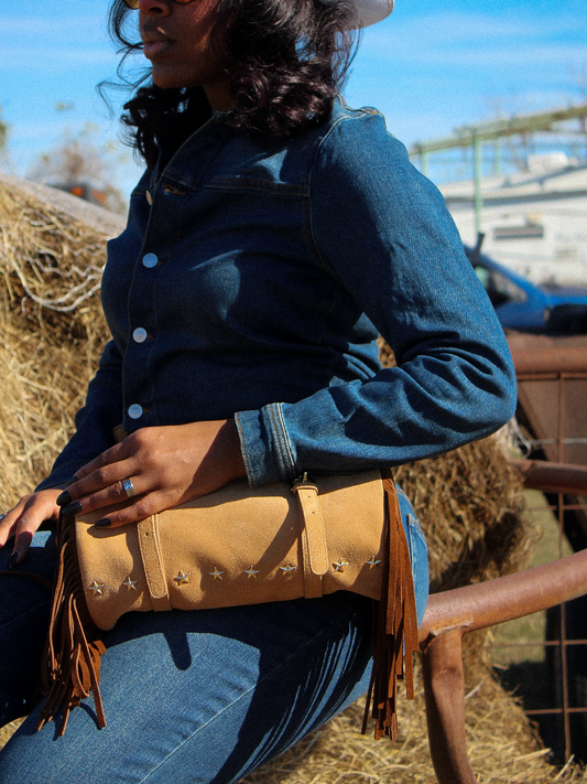 Women's Suede Side Tassel Bag