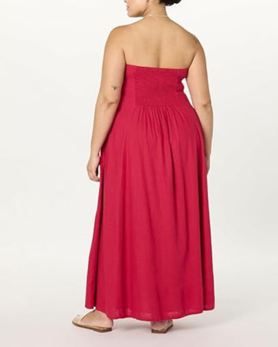 The Drop Women's Carlota Strapless Linen Maxi Dress