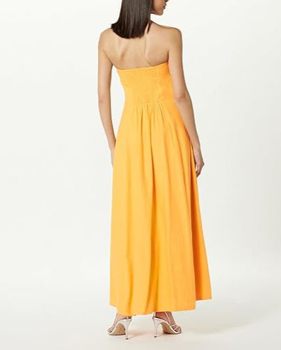The Drop Women's Carlota Strapless Linen Maxi Dress
