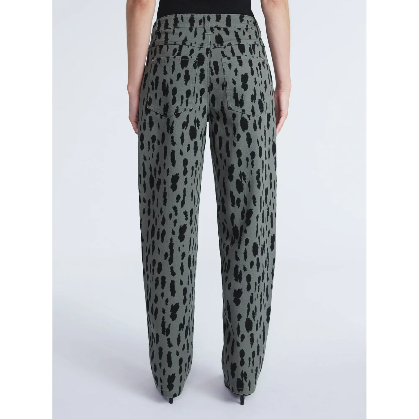 Animal Print Barrel Jeans