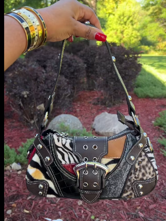 Leather Patchwork Shoulder Bag