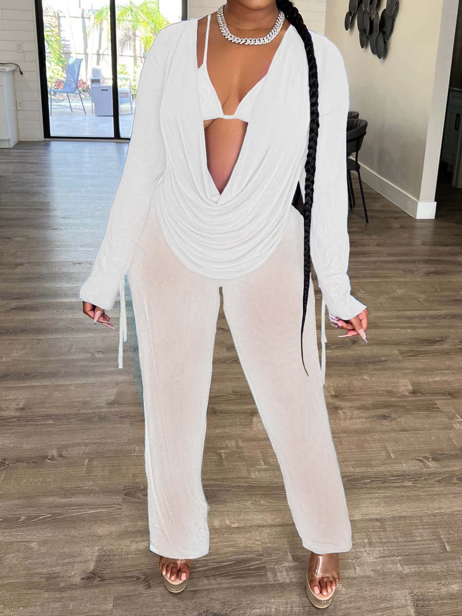 See-through Mesh Sexy Three-piece Set