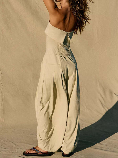 Foldover Bust Strappless Jumpsuit