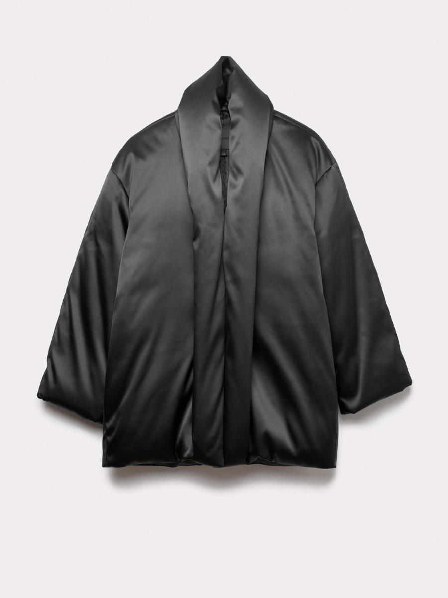 Smooth Satin High Neck Coat