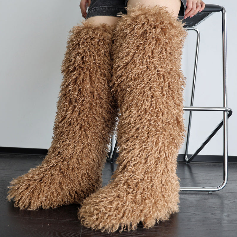 Imitation Sheep Plush Snow Boots Knee Boots