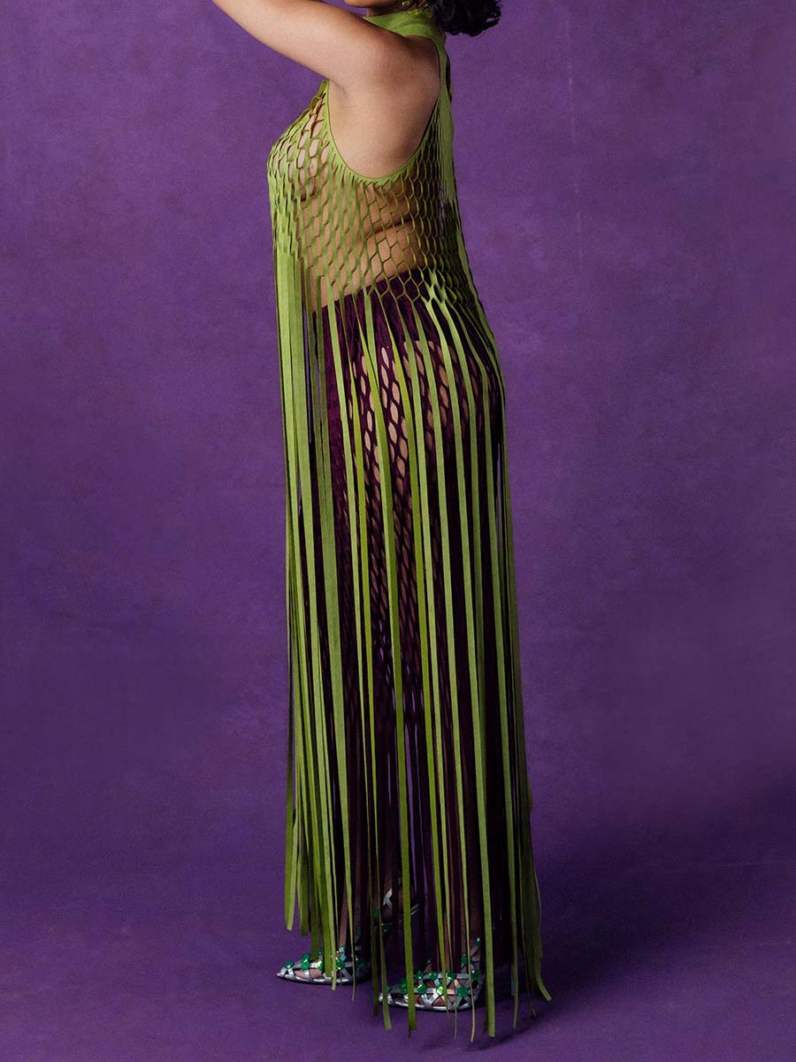 Faux Suede Laser Cut Top