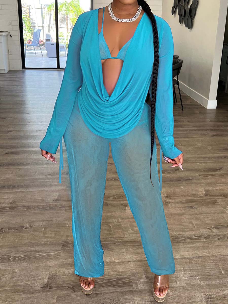 See-through Mesh Sexy Three-piece Set