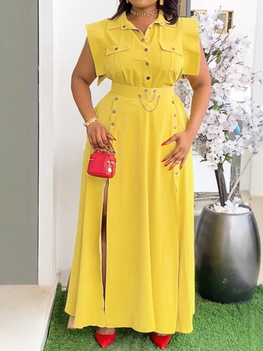 The Casual Split 2pc Skirt Set