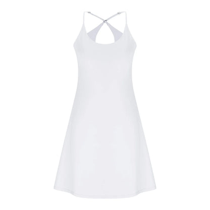 The Ultimate Tummy Control Active Dress, Backless Dress Built in Shorts