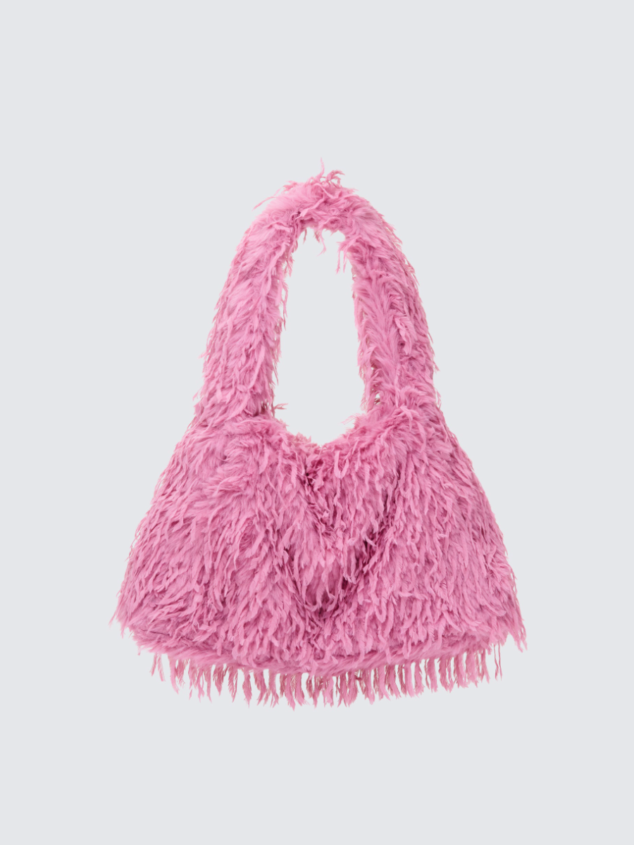 Plush Tassel Shoulder Bag