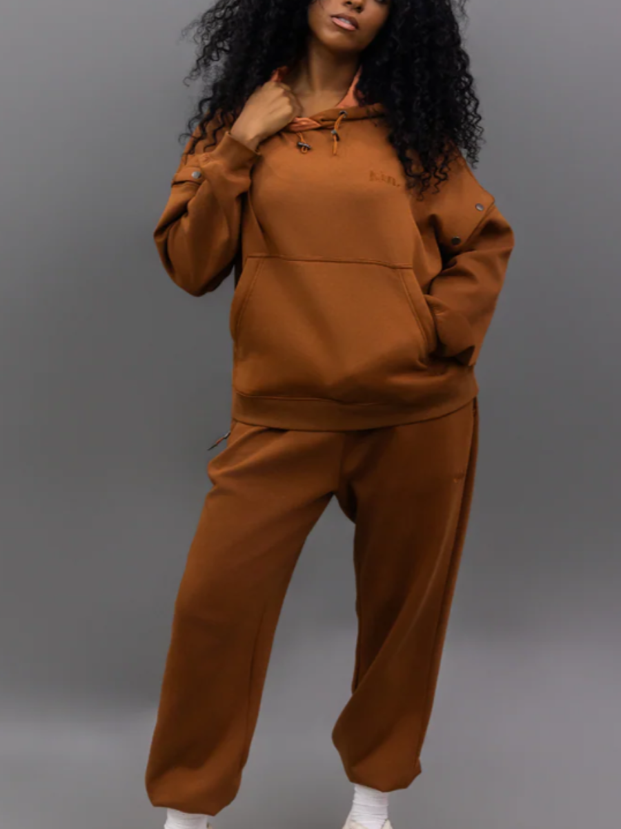 Hooded Detachable Sleeve Pants Suit