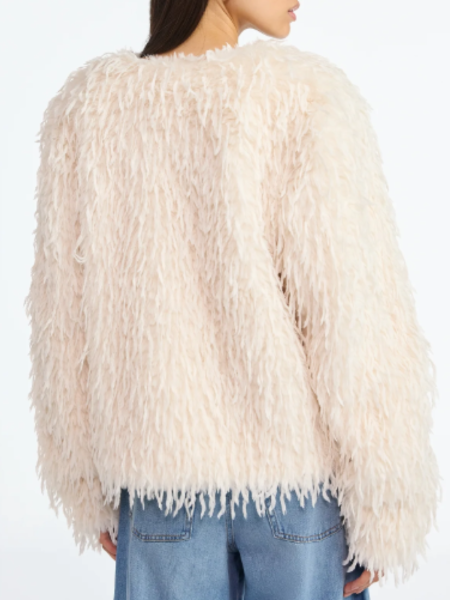Faux Fur Fringed Coat