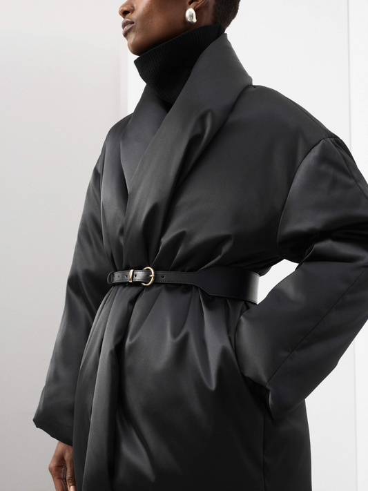 Smooth Satin High Neck Coat