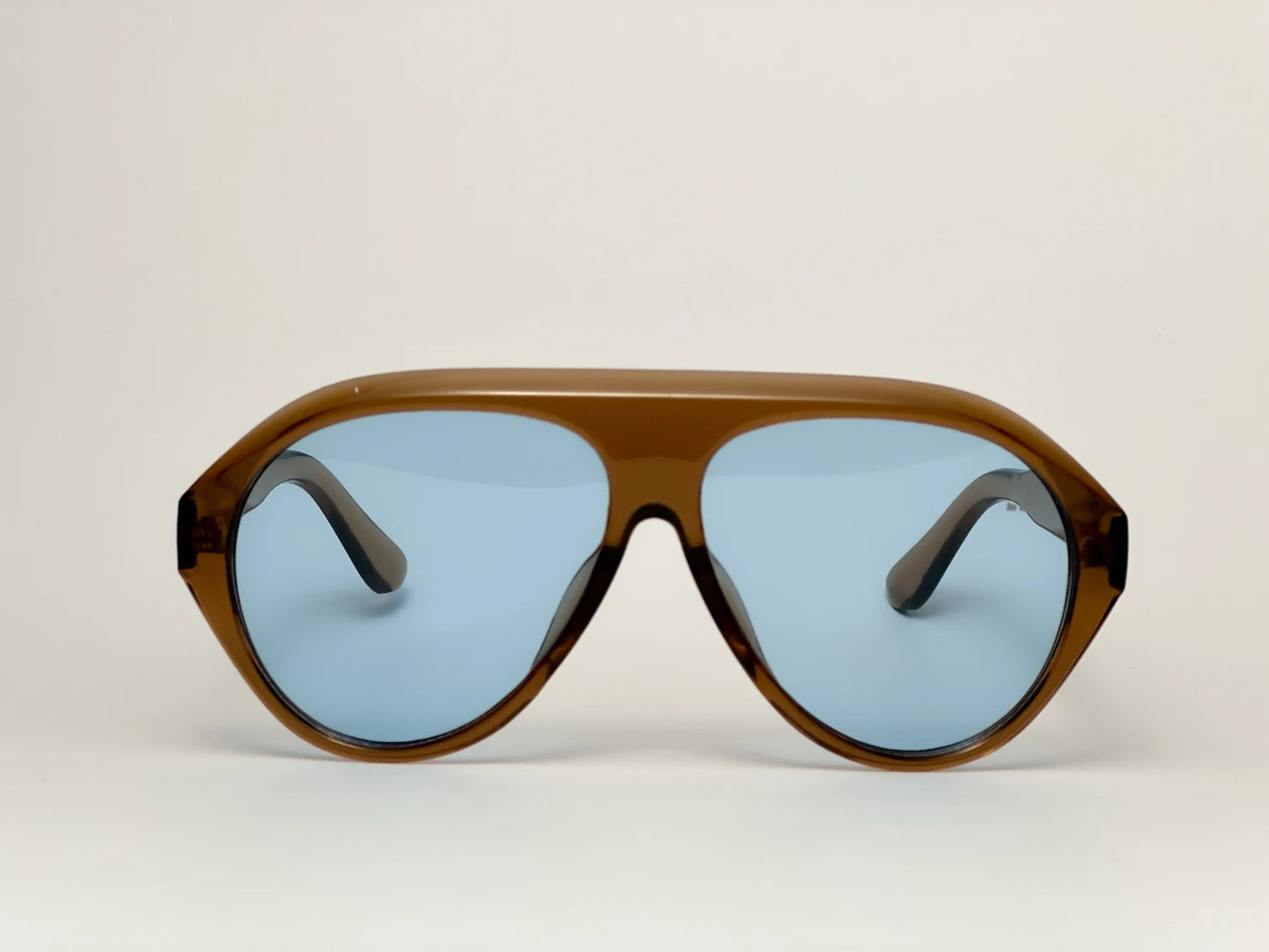 Brown Frame with Sky Blue Lens
