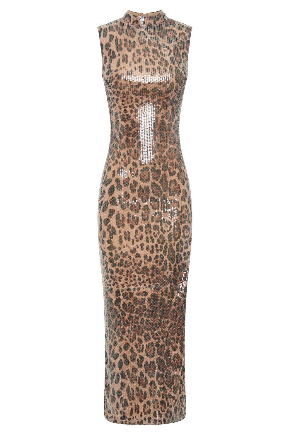 Sequin Midi Dress - Leopard Print