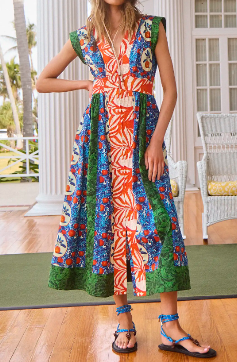 The Multicolor Zip Floral Dress