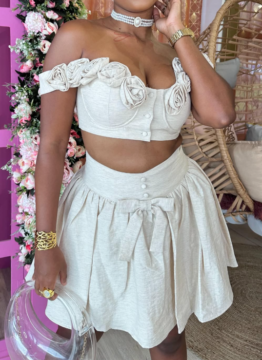 Adorable Flower 2pc Skirt Set