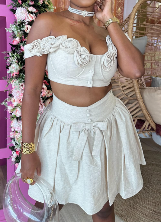 Adorable Flower 2pc Skirt Set