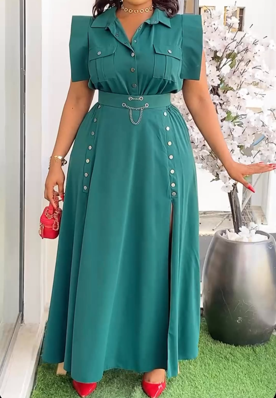 The Casual Split 2pc Skirt Set