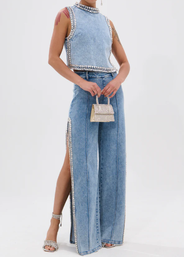 The Dazzle Rhinestone Denim Suit