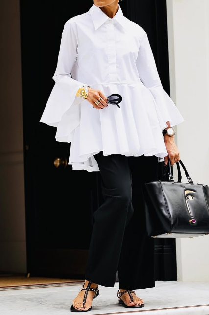 Chill Horn Sleeve White Shirt