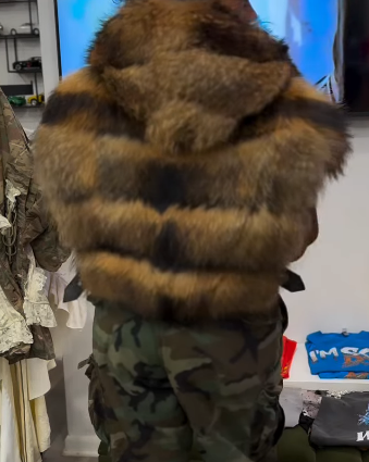 Hood Faux Fur Vest Jacket