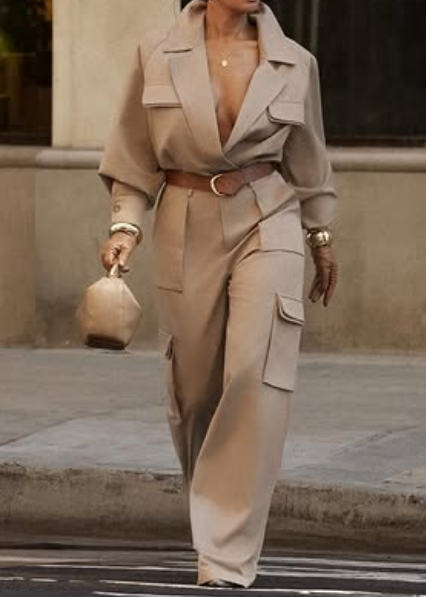 Chic Cargo Pants Set