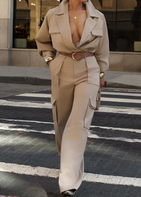 Chic Cargo Pants Set