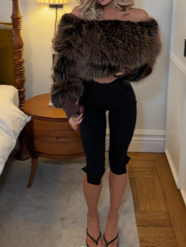 Fab Off-shoulder Faux Fur Top