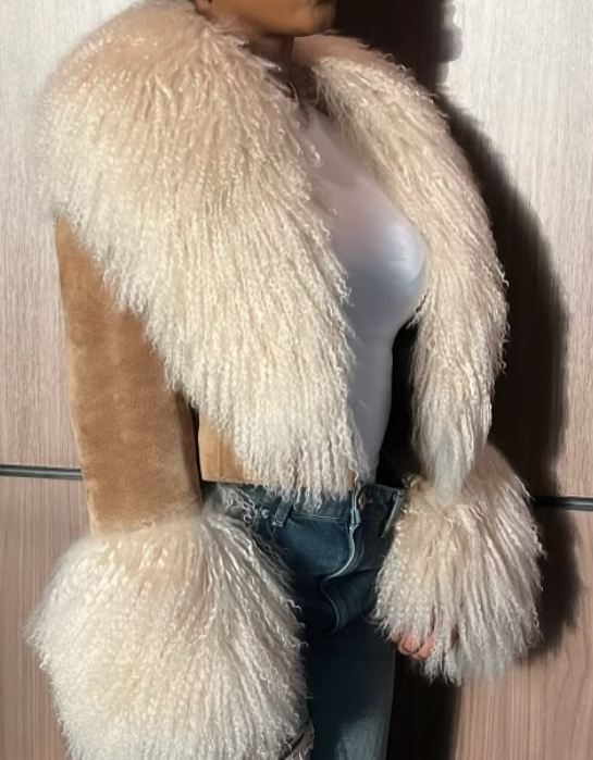 Faux Fur Suede Jacket