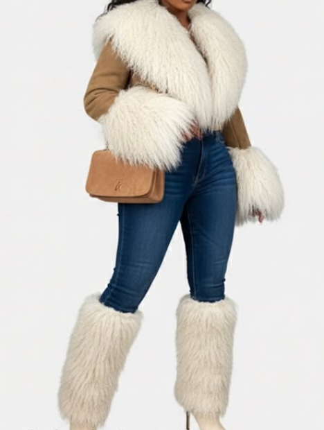 Faux Fur Suede Jacket